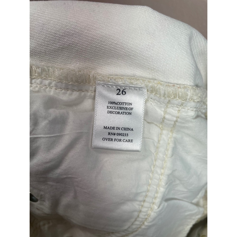 PacSun x The Met Floral Denim Mini Skirt Cream Multi Size 26 NWT - Picture 3 of 7